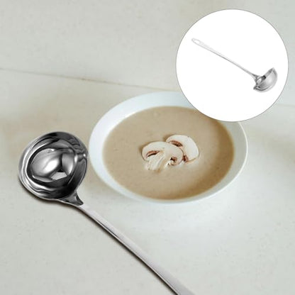 Zerodeko Stainless Steel Ladle with Pouring Spout – Metal Soup & Canning Spoon for Kitchen Use