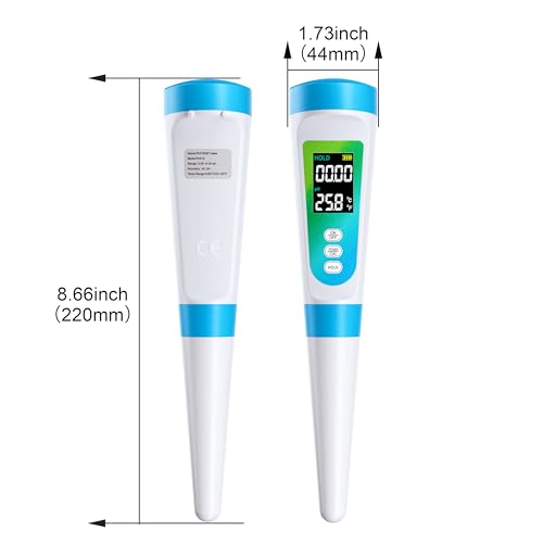 Food pH Meter for Fermentation & Sourdough, Liquid Food pH Tester with ±0.01 Accuracy, ATC Digital pH Meter, Designed for Testing Dough, Kombucha, Cheese