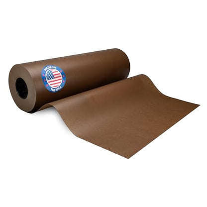 Brown Wet Wax Paper Roll 24" x 900' - USA-Made Moisture-Repellent Cooking Paper for Packing, Storing & Freezing - Heavy-Duty Food-Safe Wrapping Material for Meat, Cheese & Baked Goods by IDL Packaging - size: 24" x 900 feet