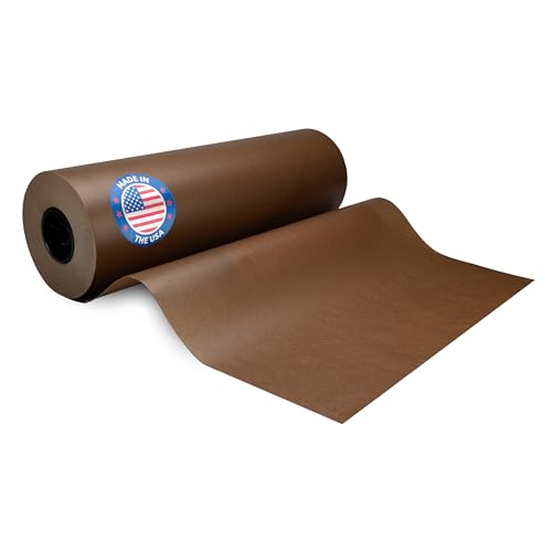 Brown Wet Wax Paper Roll 24" x 900' - USA-Made Moisture-Repellent Cooking Paper for Packing, Storing & Freezing - Heavy-Duty Food-Safe Wrapping Material for Meat, Cheese & Baked Goods by IDL Packaging - size: 24" x 900 feet