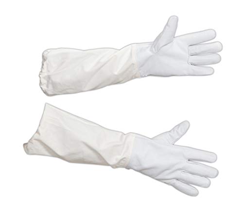 Goatskin Leather Beekeeper's Glove with Long Canvas Sleeve & Elastic Cuff(2XL) - size: 2X-Large (Pack of 1)