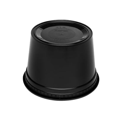 Karat [16oz - 240 ct Black PP Injection Molded Round Deli Containers with Lids (FP-IMDC16-PPB) - color: Black, size: 16oz