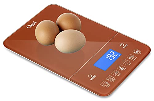 Ozeri Touch III Digital Kitchen Scale with Calorie Counter, 22 lbs (10 kg), Burnt Ochre - color: Burnt Ochre