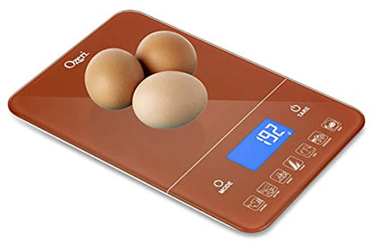 Ozeri Touch III Digital Kitchen Scale with Calorie Counter, 22 lbs (10 kg), Burnt Ochre - color: Burnt Ochre