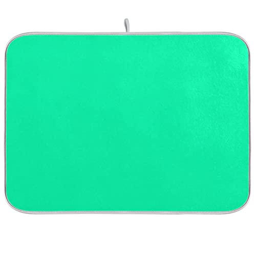 Dish Drying Mat for Kitchen Counter 16 x 18 Inch Absorbent Microfiber Dry Dishes Mats Fluorescent Green Drainer Mat Dish Drying Pad for Countertops Decor - color: Fluorescent Green, size: 16 X 18 in