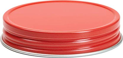 AllSpice Rust-Proof Wide Mouth Aluminum Metal Mason Jar Lids Leak-Proof 12-Pack (Red) - color: Red, size: Wide Mouth