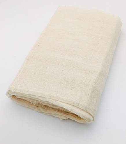 Cheesecloth, Natural Grade 60 Unbleached, 32x28 mesh, 5 Yards, For Cooking, Straining, Basting,Cheese-Making, Nut Milk Bag, Canning, Jellies, Reusable, 100% Cotton Fabric