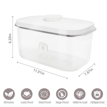 Airtight Rice Container with Measuring Cup, BPA-Free Clear PET Plastic Food Storage Container Pantry Organizers and Storage Sugar Cookies Flour Rice Container (6 L / 6.34 QT) - size: 6 L / 6.34 QT