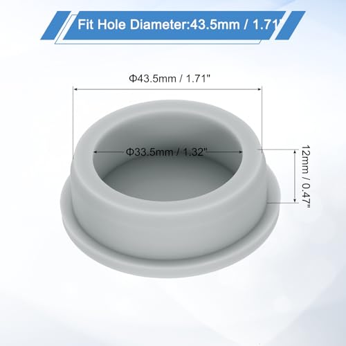 uxcell Silicone Rubber Plug, High Temp Round Hole Plug Waterproof Rubber Stopper Pipe End Caps Fit 43.5mm/1.71" for Bathtub Bottle Sealing, Grey - size: 43.5mm/1.71"
