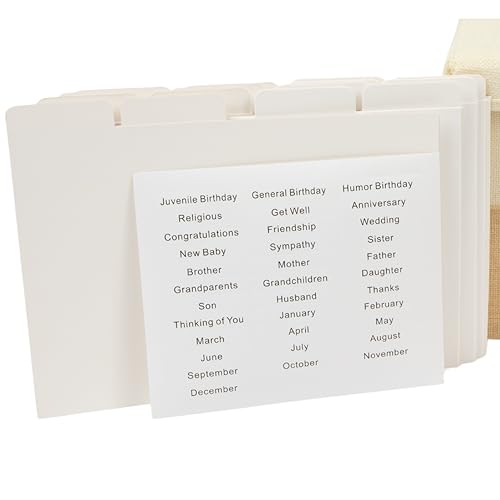 Greeting Card Organizer Box with 15 Dividers | Holds 150+ and Collapses When not in Use | Stylish Greeting Card Storage Box Organizer (Dividers Only) - style: Dividers Only