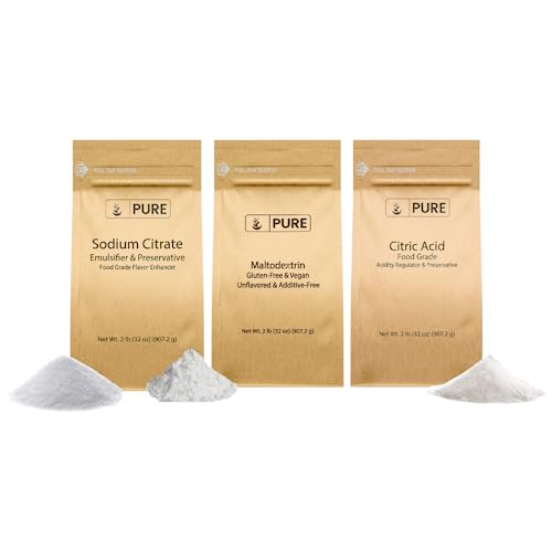 PURE ORIGINAL INGREDIENTS Sodium Citrate, Citric Acid, Maltodextrin Bundle, (2 lb Each) Food Grade, Natural