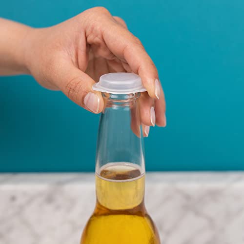 Linden Sweden Bottle Cap Covers - Reusable Plastic Soda and Beer Bottle Caps to Prevent Drink Spillage - Dishwasher Safe - Made In Sweden - Set of 10-3.25W x 6H Inches - size: 10 Piece