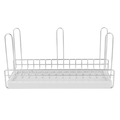 DECHOUS Stainless Steel Bottle Drying Rack Cup Draining Rack Countertop Shelf with Drainboard for Water Cup Mason Jars Mugs Glass and Sports Bottle