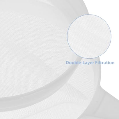 2pcs Double Layer Honey Strainer Filter Nylon Mesh Sieve for Soy Milk Coffee Yogurt and Juice Easy to Clean Kitchen Tool