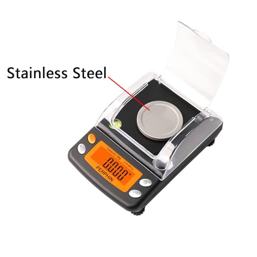 Milligram Scale, Dual Powered, Large Display, mg Scale, Adjustable Feet, 50g x 0.001g -Black, Digital Powder Scale, Level Bubble, Accurate and Sensitive