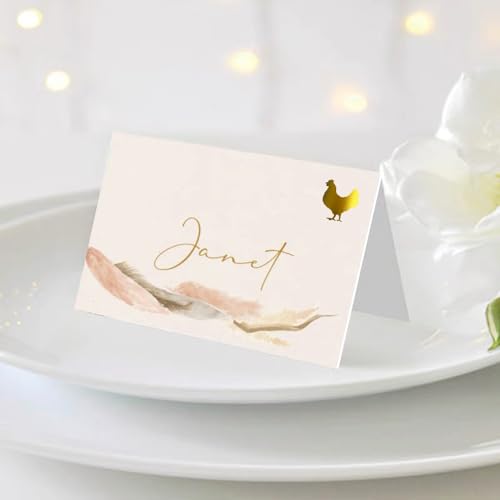 10 Sheets(500 Qty) Meal Stickers,Wedding Food Choice Sticker for Place Cards, Beef, Chicken,Fish (Color Changing Gold) - color: Gold
