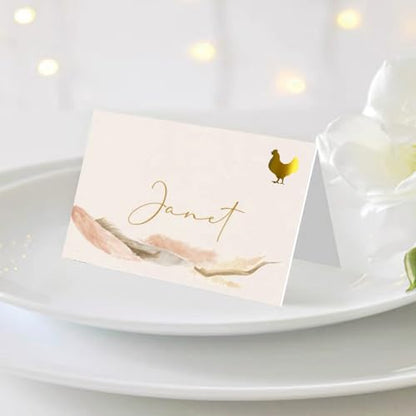 10 Sheets(500 Qty) Meal Stickers,Wedding Food Choice Sticker for Place Cards, Beef, Chicken,Fish (Color Changing Gold) - color: Gold