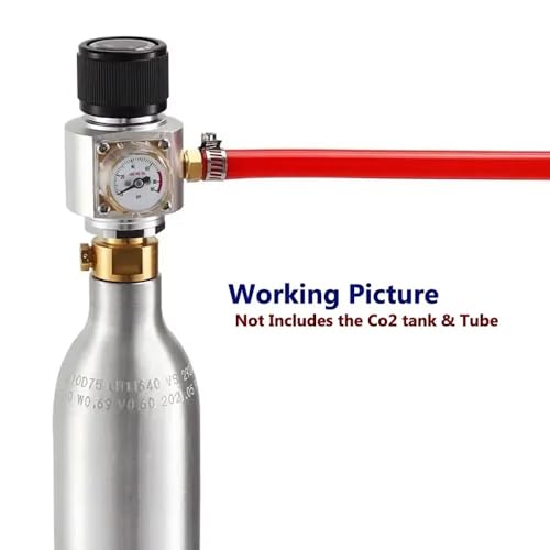 Upgrade Co2 Regulator Mini Co2 Charger for Soda Water Gas Cylinder Tr21*4 0-90PSI Homebrew Kegging Fast Carbonation(B Relief valve)