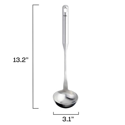 Fissler Essential Soup Ladle, 18/10 Stainless Steel Kitchen Utensil for Soups & Sauces, Ergonomic Handle, Dishwasher Safe