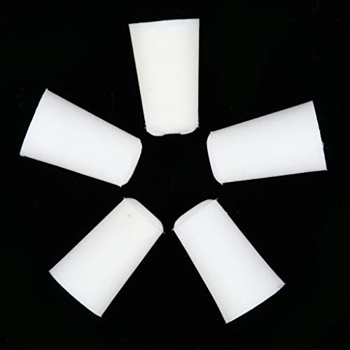 5 Pieces Test Tube Stopper Plugs Silicone Tapered Plugs Rubber Bung Stoppers Bung Leakproof Silicone Flexible Structure Suitable for, White, 22mm