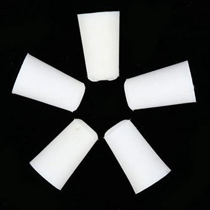 5 Pieces Test Tube Stopper Plugs Silicone Tapered Plugs Rubber Bung Stoppers Bung Leakproof Silicone Flexible Structure Suitable for, White, 22mm