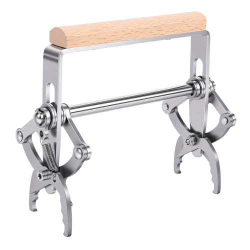 Alomejor Beehive Frame Clamp Ergonomic Stainless Steel Lifter for Secure Handling Beekeeping Tools with Beech Wood Handle