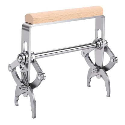 Alomejor Beehive Frame Clamp Ergonomic Stainless Steel Lifter for Secure Handling Beekeeping Tools with Beech Wood Handle