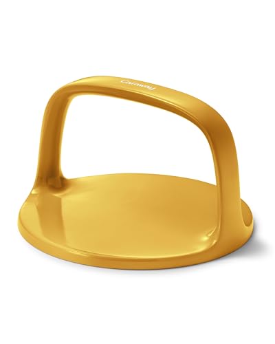 Caraway Grill Press with Handle - 100% Stainless Steel Body - Safe for Use with Pans and Grills - Ideal for Meat, Salmon, Tofu, Veggies - Marigold - color: Marigold