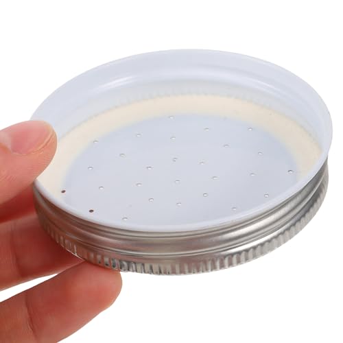 BESPORTBLE 4pcs Bee Entrance Feeders Perforated Metal Mason Jar Lids Beehive Waterer Honey Bee Canning Feeder Beekeeping Supplies