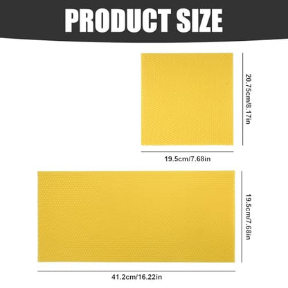 20 Pack Waxed Coated Foundation Sheets for Beekeeping, 16.65 X 5.51 Inch Beeswax Foundation Sheets, Plastic Bee Hive Foundation Sheet (20, Yellow)