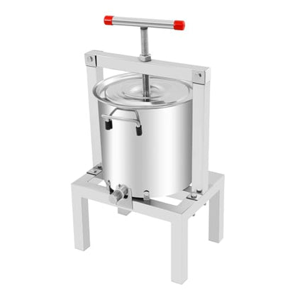 Large Bee Honey Press Extractor, Household Manual Honey Press Machine, Beeswax Presser 10L Stainless Steel Household Grape Fruit Juice Wine Making Equipment - size: 10L/2.6 Gal