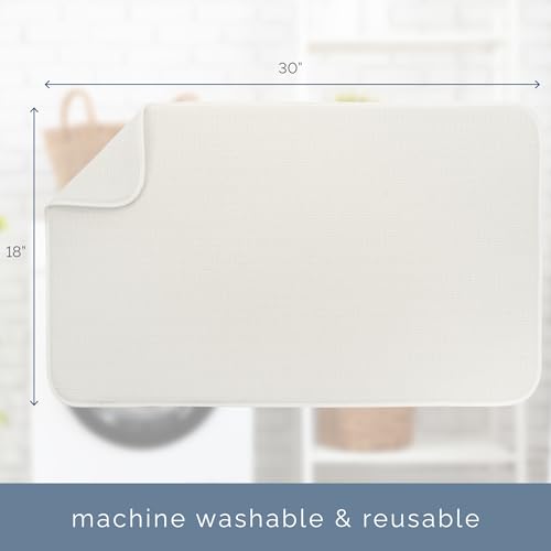 S&T INC. Dish Drying Mat Jumbo, 18” x 30”, Absorbent Microfiber Kitchen Counter Mat, Dish Drying Pad for Dishes, Utensils, Pots and Pans, Jumbo, Cream - size: 18" x 30"