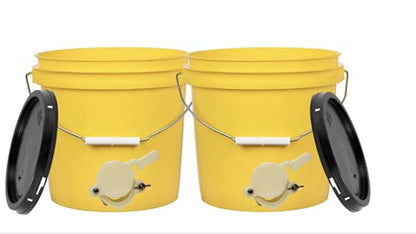 House Naturals Honey Food Grade 2 Gallon Bucket with Honey Gate for Beekeeping and Lid (Pack of 2) Made in USA