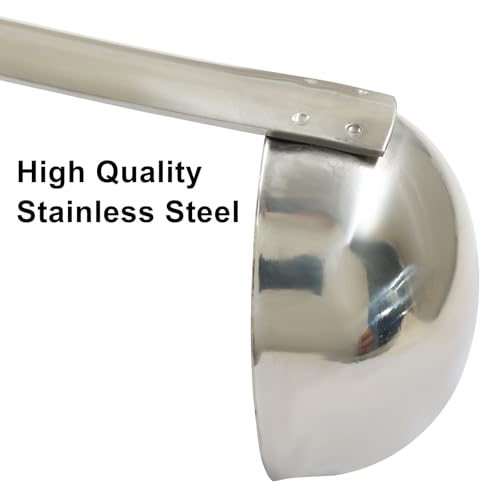 Hitefu 3 Pcs Stainless Steel Soup Ladle Set, 1 oz | Pouring Rim, Long Hooked Handles, For Cooking & Serving, Soup, Sauce, Stews - size: 1 oz
