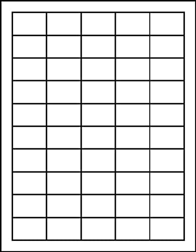 Printable Labels for Mailing - Laser/Ink Jet Compatible Shipping Address Labels, 50 per Sheet, 1 x 1-1/2", Box of 100 Pages/5000 Labels, White - size: 1" x 1-1/2"