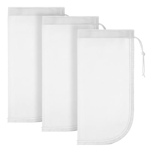 3 Pack Filter Media Bag, 180μm Aquarium Mesh Bag | 7.8x3.86in Reusable Extra Fine Mesh Filter Bags with Drawstring for Activated Carbon and Fine Resins