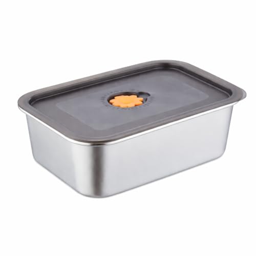 2 Pack Stainless Steel Marinade Containers with Lid, 5.6 Qt Meat Marinating & Brining Containers, Food Grade BPA Free Brisket Brine Tub, Dishwasher Safe Meat Container for BBQ & Food Storage