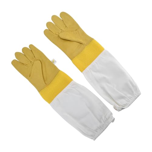 Beekeeping Gloves, breathable sheepskin gloves with extended sleeves, for beekeeper maximum protection and flexibility