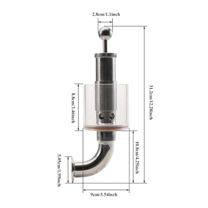 Tri Clamp 1.5" Scaled Spunding Valve Pro 0.2-2.2 Bar Pressure Relief Valve Stainless Steel 304 Brew Conical Fermenter