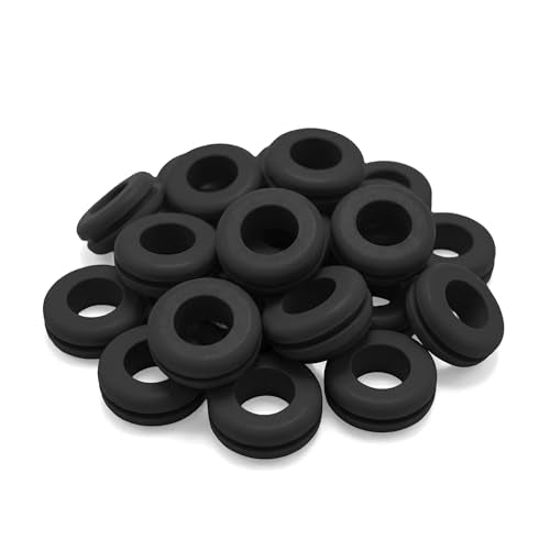 Fermentaholics Airlock Fermentation Replacement Grommets for Fermenter Lid – 20 Pack Grommet Fits 1/2 Inch Hole, For Standard 3/8 in Airlocks, Beer, Wine, Cider, Mead, Fermented Foods (Black) - color: Black