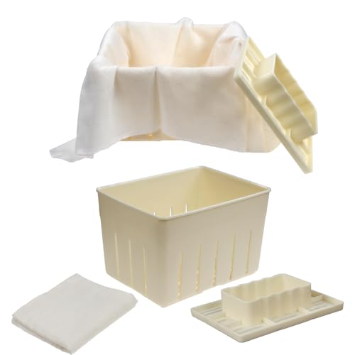 Tofu & Cheese Press Kit - Premium Mold & Presser for Homemade Tofu & Cheese Making - Essential Kitchen Tools for Housewives & Kitchen Enthusiasts(2pcs)