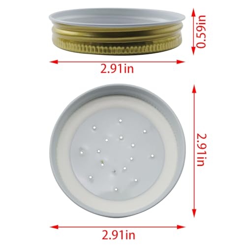 XGNG 6PCS Metal Feeder Lids for Bees Hive Entrance Feeder Perforated Mason Jar Lids Portable Watering Equipment for Beekeeping