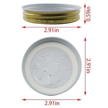 XGNG 6PCS Metal Feeder Lids for Bees Hive Entrance Feeder Perforated Mason Jar Lids Portable Watering Equipment for Beekeeping
