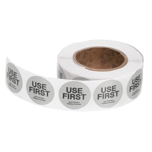 PATIKIL 500 Pcs USE First Stickers, 1 inch Round Use First Stickers Food Service Circle Inventory Control Adhesive Labels for Food Service Kitchen Restaurants Retail Storage Date, Gray - color: Gray, size: 1 Inch