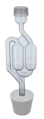 Home Brew Ohio Twin Bubble Airlock with 6.5 Rubber Stopper (Set of 2)