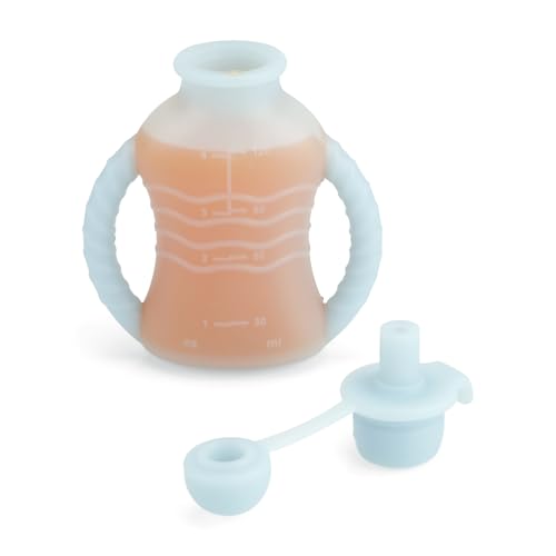 PandaEar 3 Pack Reusable Silicone Baby Food Pouches with 3 Puree Feeder Spoons & Funnel | 4oz Toddler Food Storage Pouch with Handle | BPA-Free Baby Squeeze Pouches for Homemade Purees
