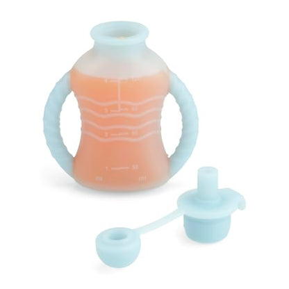 PandaEar 3 Pack Reusable Silicone Baby Food Pouches with 3 Puree Feeder Spoons & Funnel | 4oz Toddler Food Storage Pouch with Handle | BPA-Free Baby Squeeze Pouches for Homemade Purees
