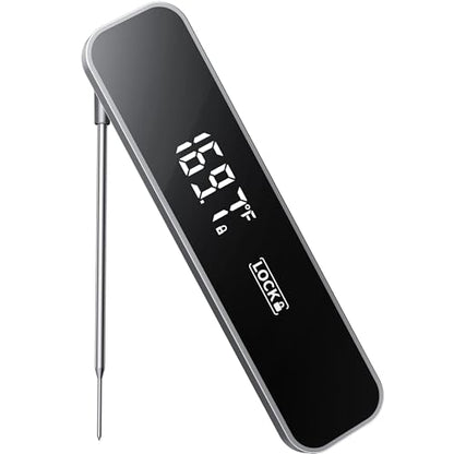 Meat Thermometer Digital, 0.3 Sec Instant Read Food Thermometer for Cooking Kitchen Gadgets, Grilling, BBQ, Air Fryer, Smoker, Candy Essentials Accessories, Gray