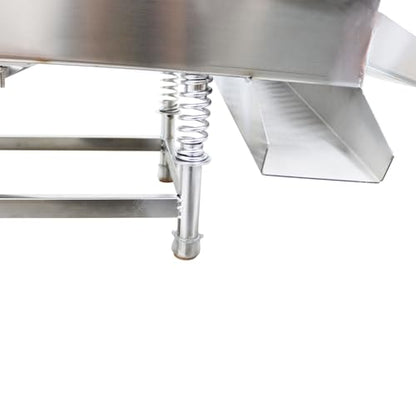 110V Linear Vibrating Sieve,Stainless Steel Linear Vibratory Screener with Dual Outlets & 0.08”x0.79” Slotted Screen,for High-Efficiency Screening of Grains,Plastics,Sand,Gravel,80W