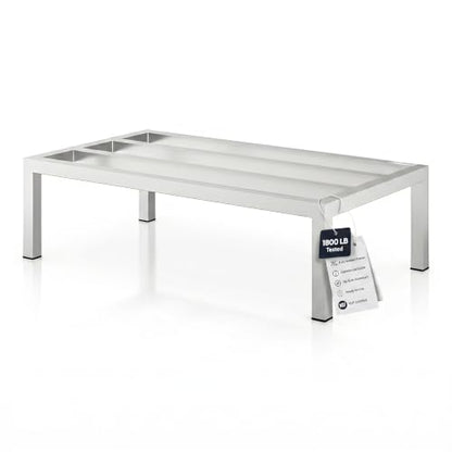 42" x 24" x 12" Aluminum Dunnage Rack – Heavy Duty Floor Storage Stand, NSF for Commercial Use - size: 42"W x 24"D x 12"H